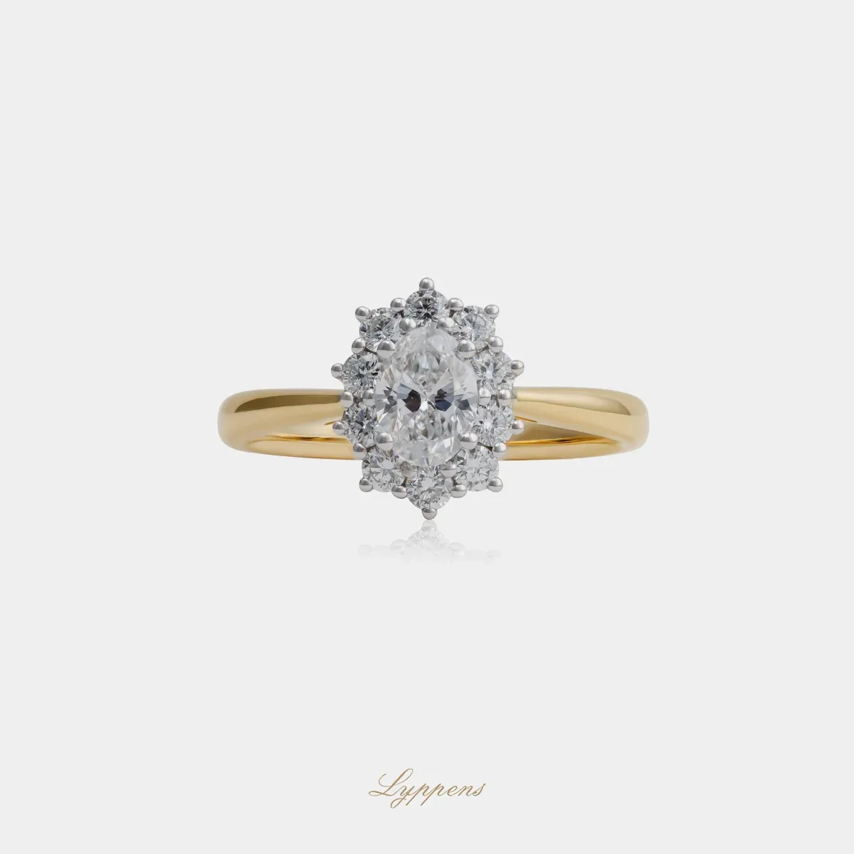 Geelgouden entourage ring met diamant