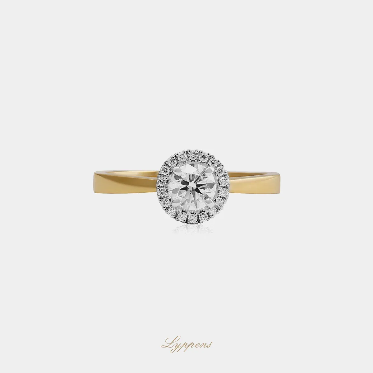 Geelgouden entourage ring met diamant