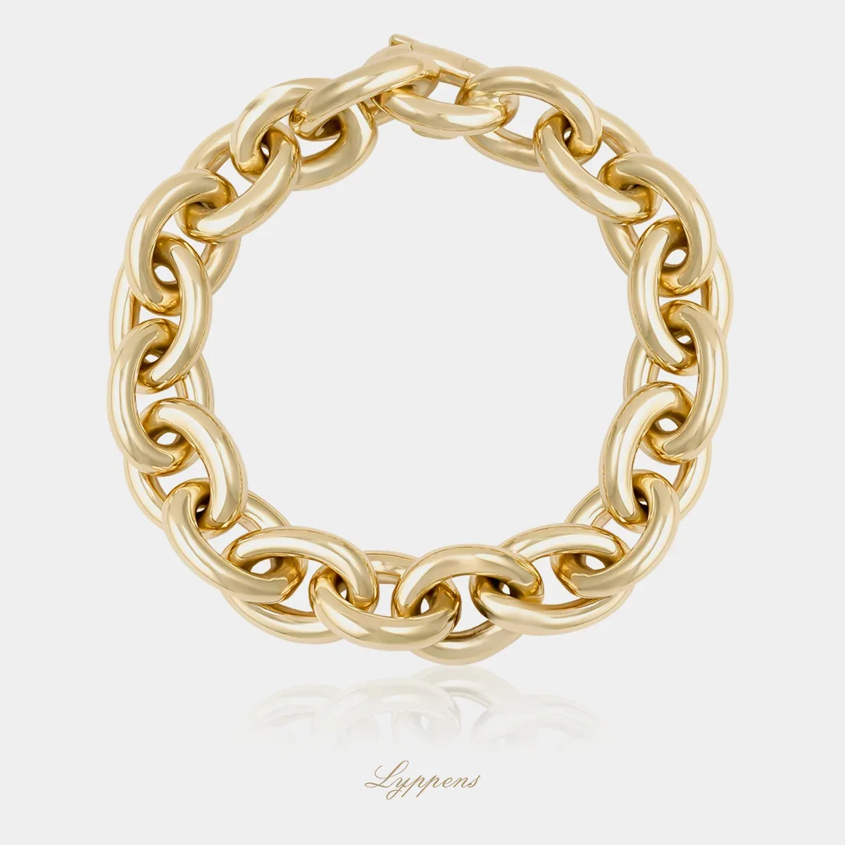 Geelgouden fantasie schakelarmband