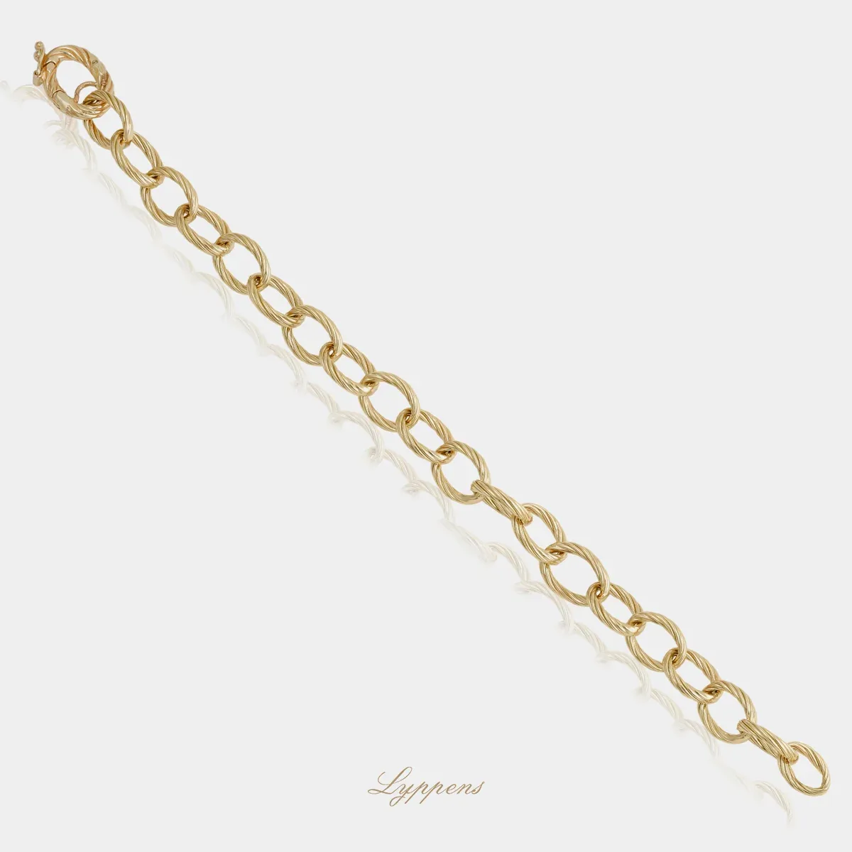 Geelgouden fantasie schakelarmband - Afbeelding 2
