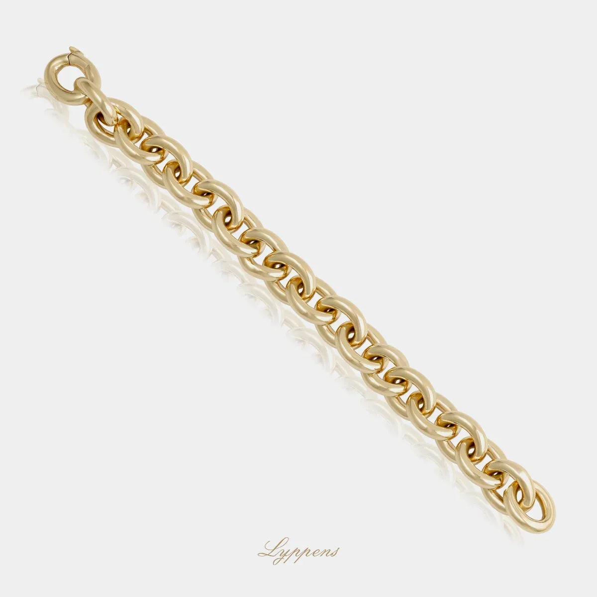Geelgouden fantasie schakelarmband - Afbeelding 2