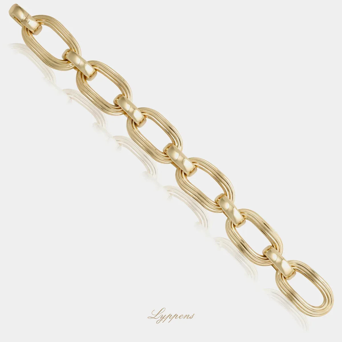 Geelgouden fantasie schakelarmband - Afbeelding 2