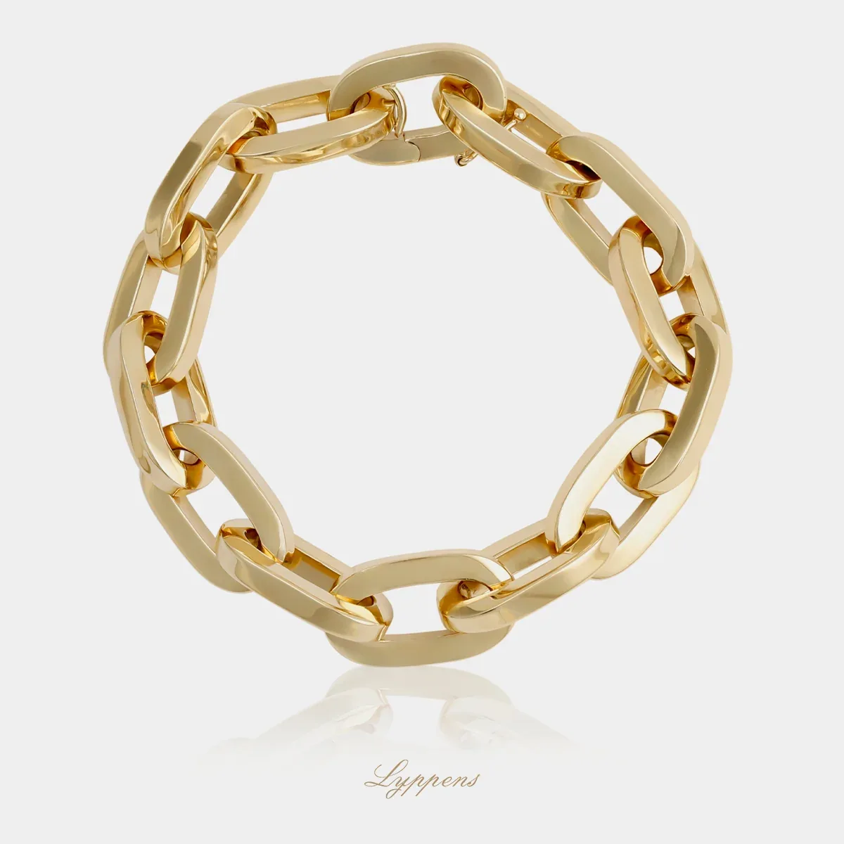 Geelgouden fantasie schakelarmband