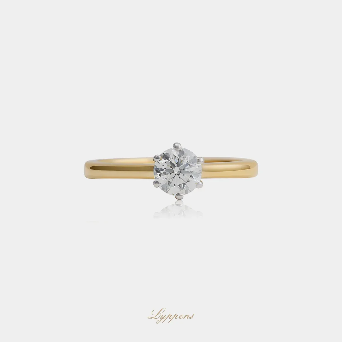 Geelgouden solitaire ring met diamant