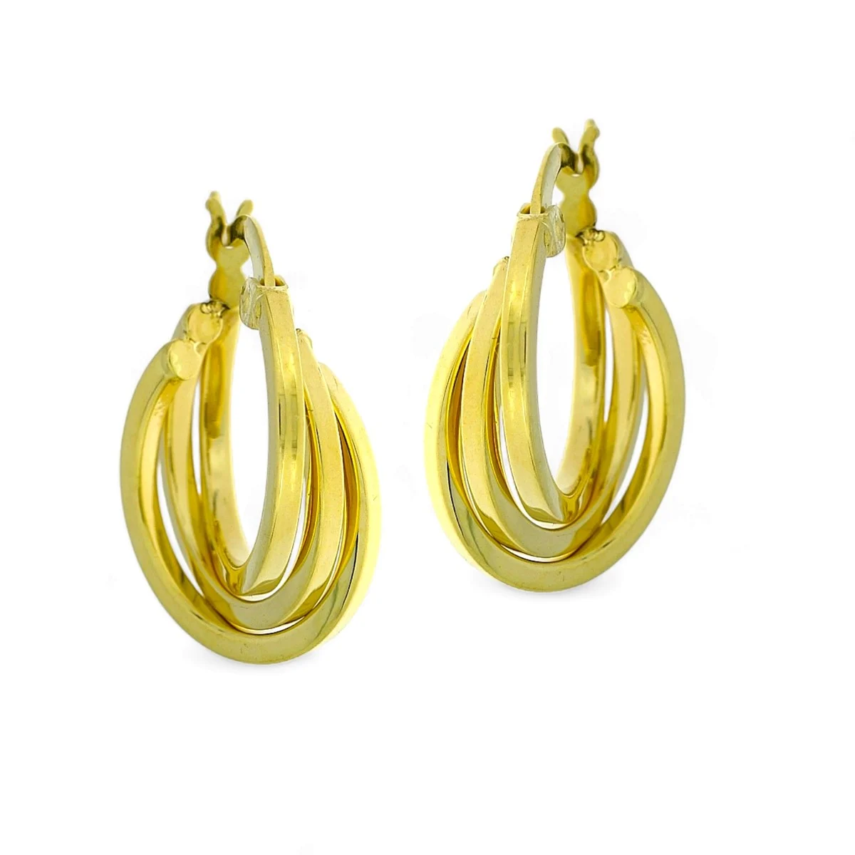 Gouden Oorringen Drie Baantjes 17 mm 5.5 mm 18 karaats