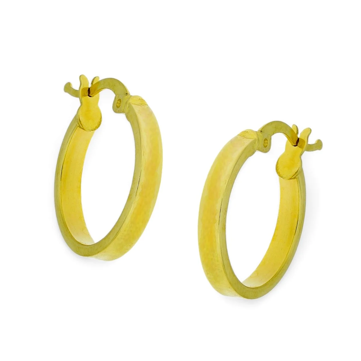 Gouden Oorringen Glans Vierkant Buis 18 mm 3 mm 18 karaats
