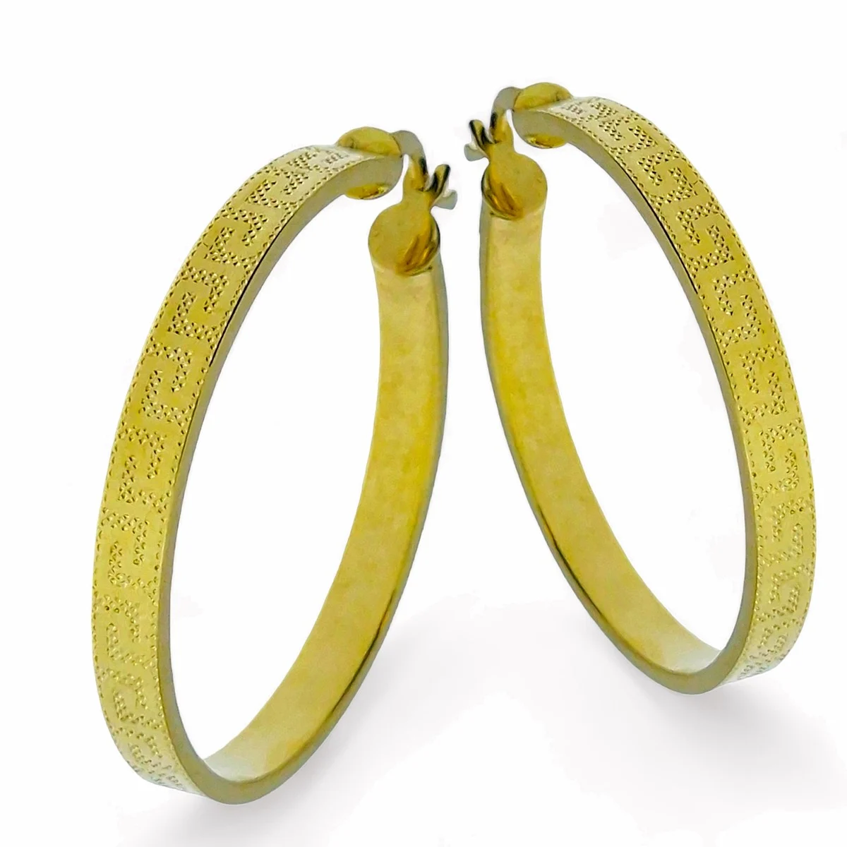 Gouden Oorringen Grieks 33 mm 4 mm 18 karaats