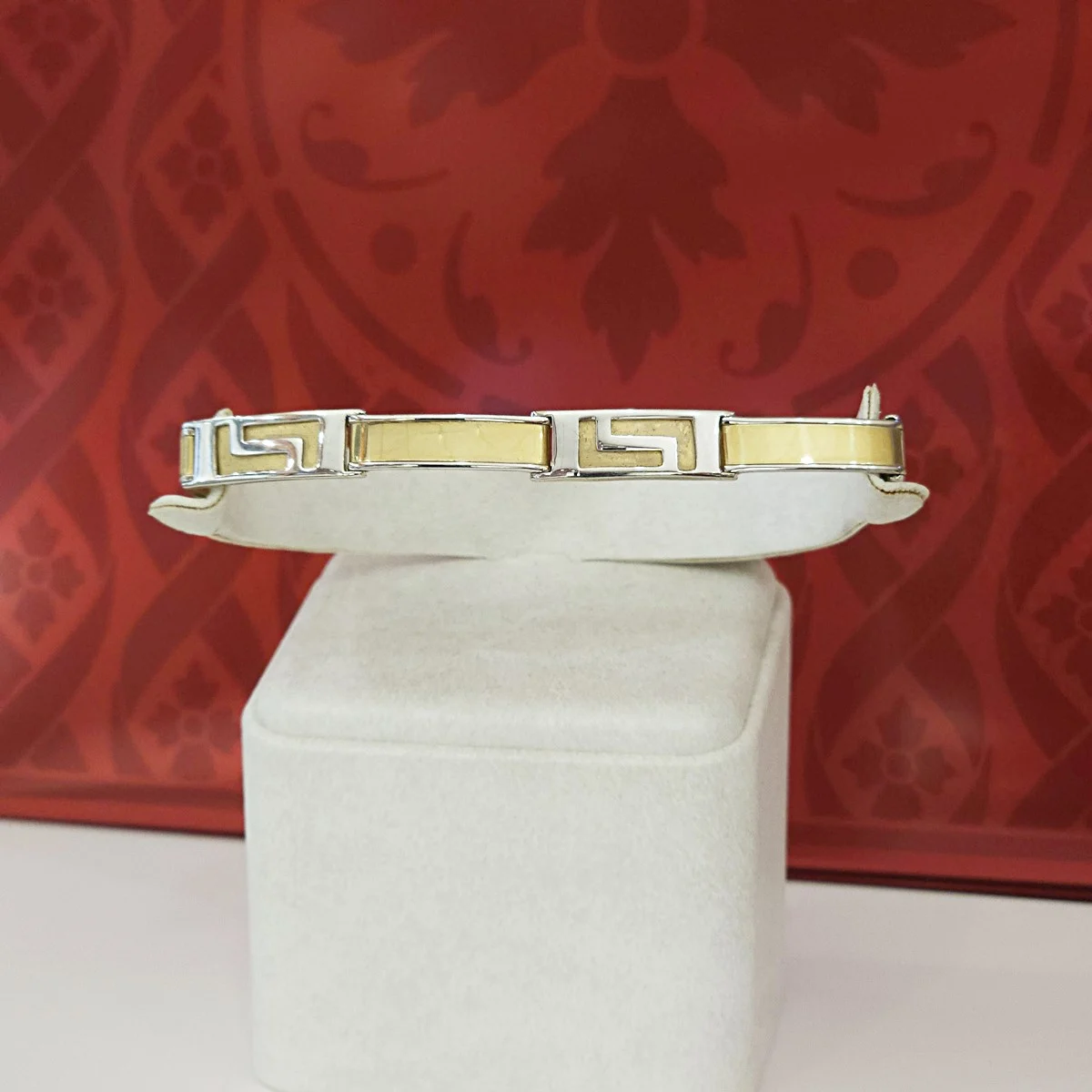 Gouden Schakelarmband Griekse Tekens Heren 20 cm 7.0 mm 14 karaats - Afbeelding 2