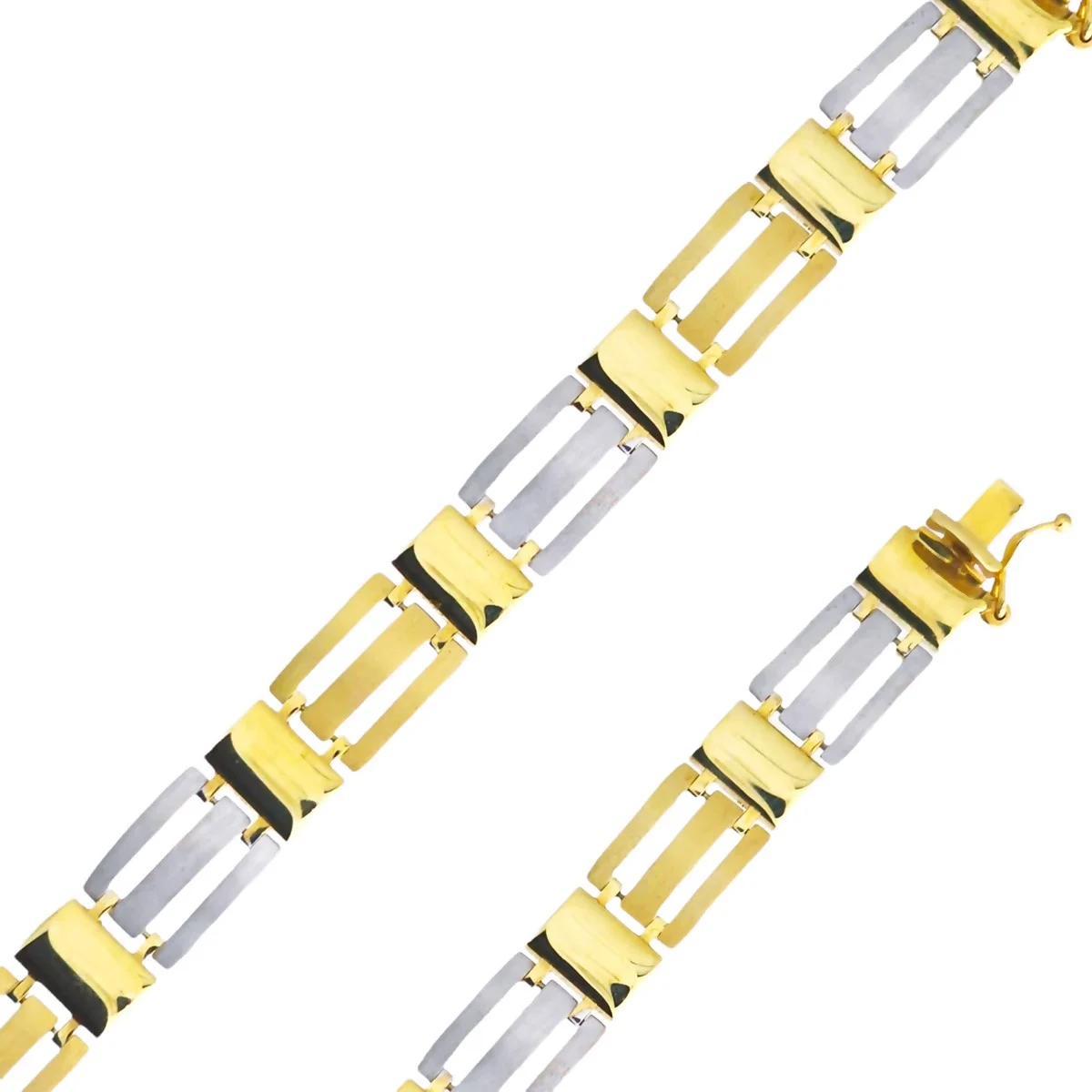 Gouden Schakelarmband Heren 22 cm 9 mm 14 karaats