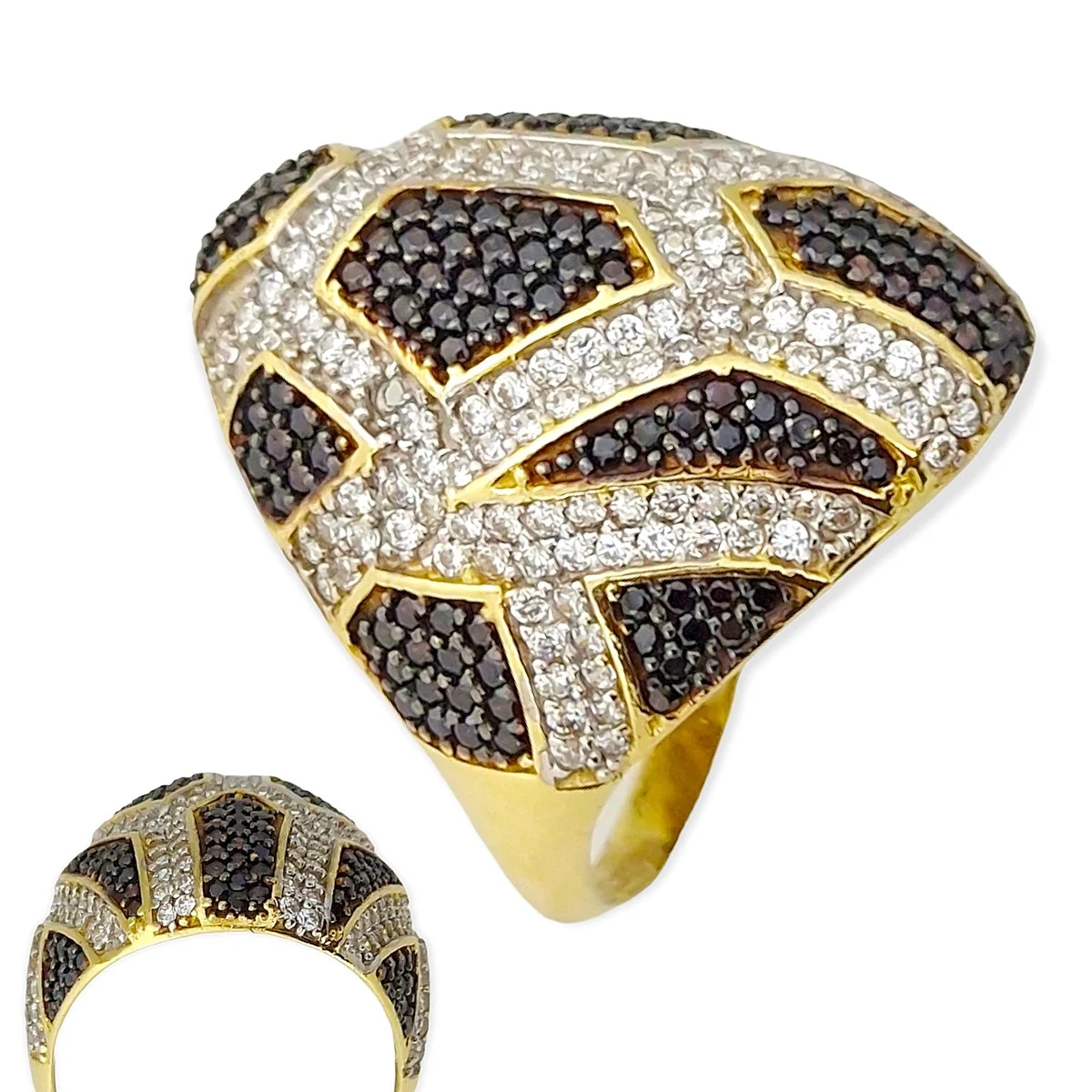 Gouden Tijger Ring Dames Zirkonia 14 karaats