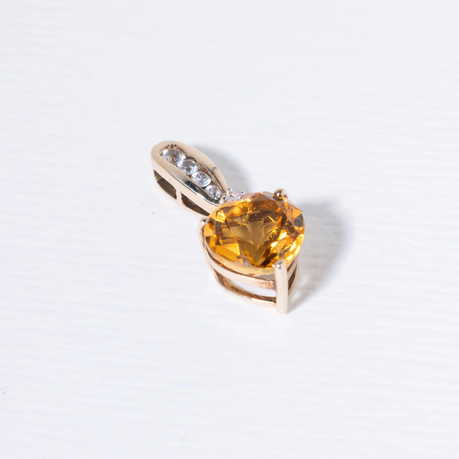 Vintage Citrine & White Sapphire Charm