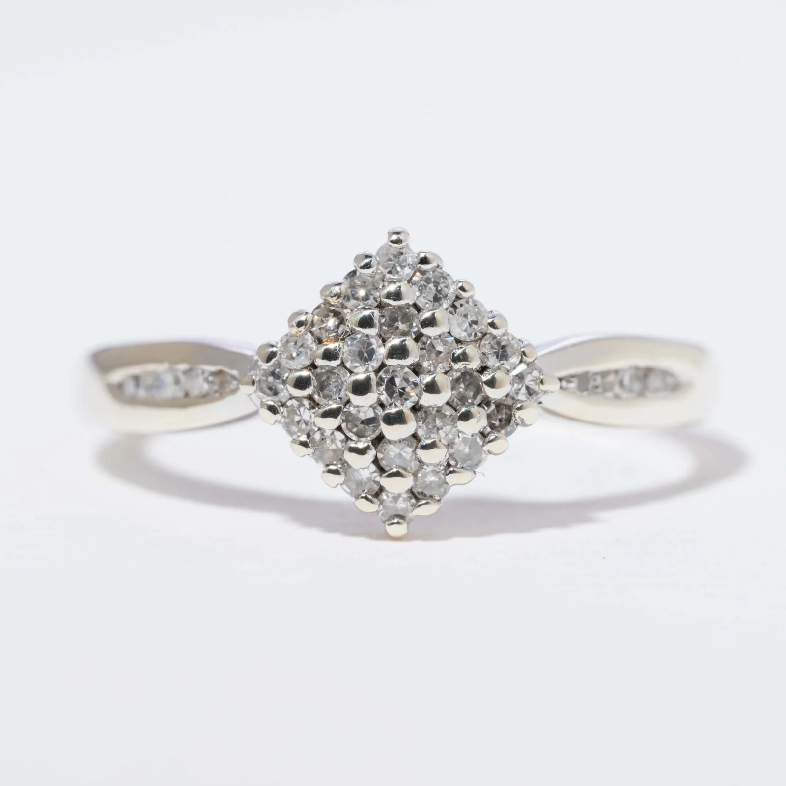 Vintage Diamond White Cluster Ring - Afbeelding 2