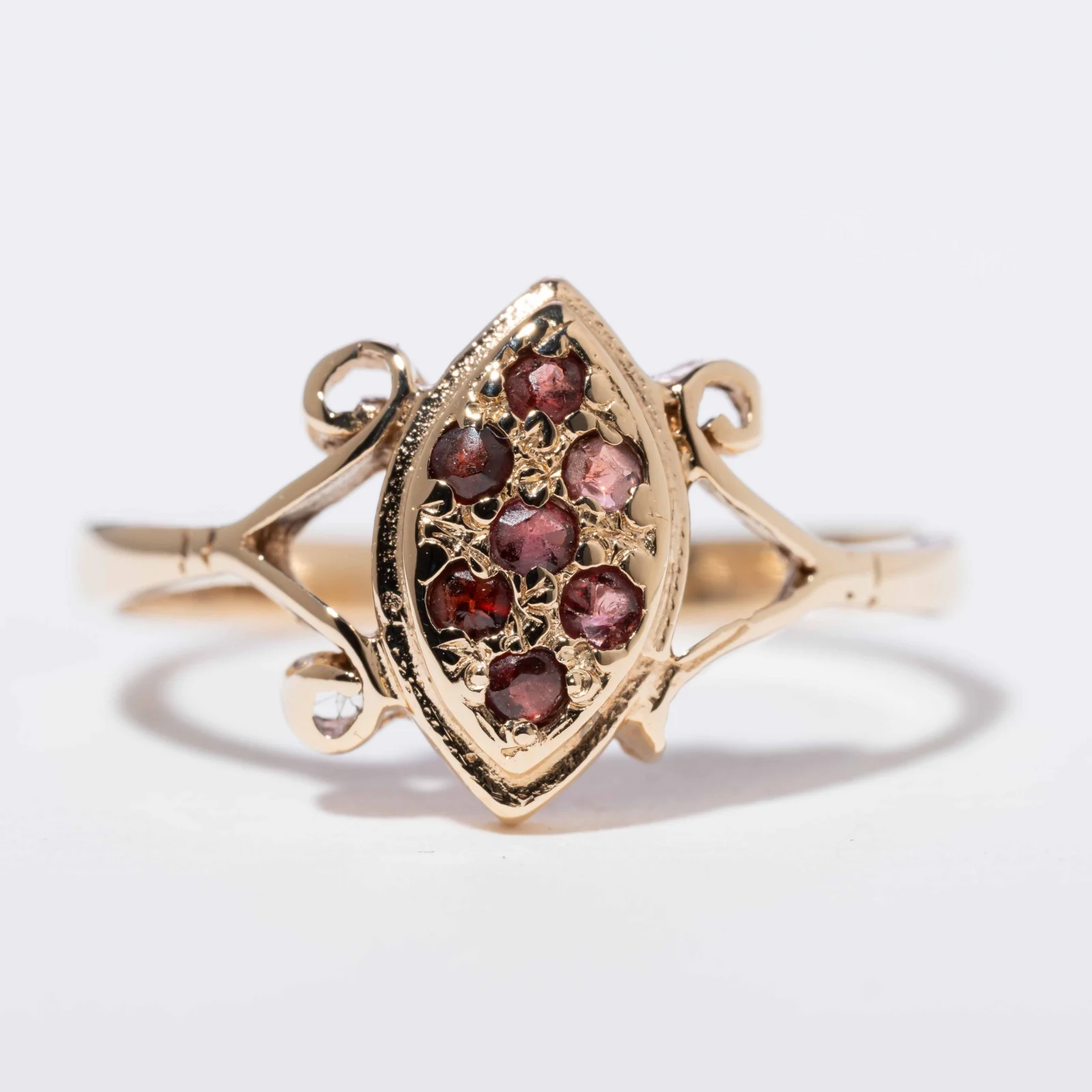 Vintage Garnet Marquis Dress Ring - Afbeelding 2