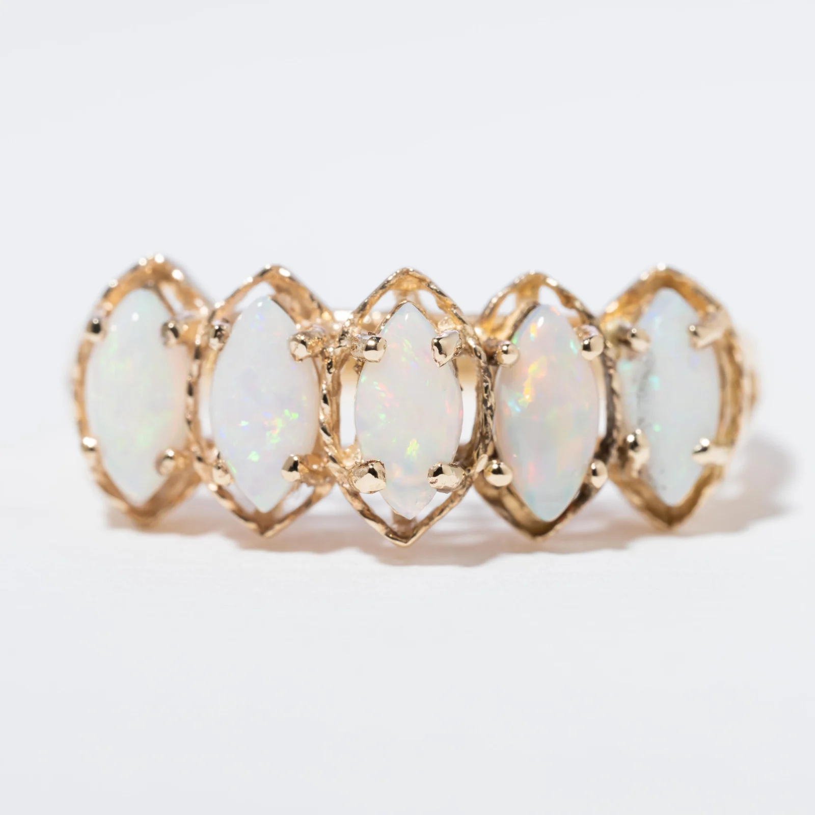 Vintage Opal Marquise Fivestone Ring - Afbeelding 2