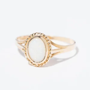 Vintage Opal Oval Solitaire Ring