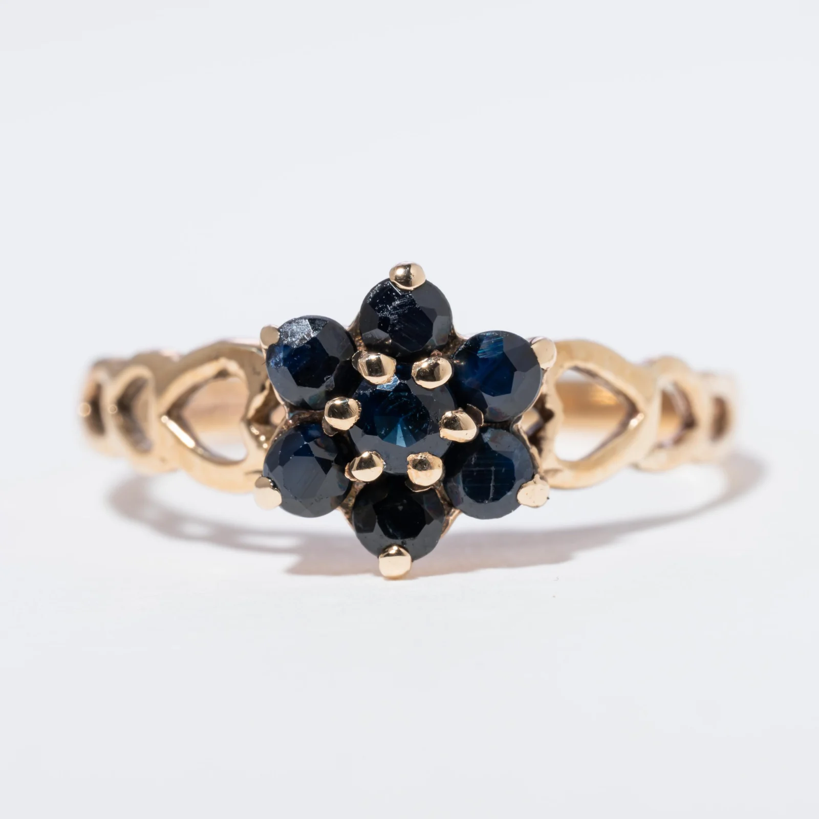 Vintage Sapphire Floral Fields Ring - Afbeelding 2