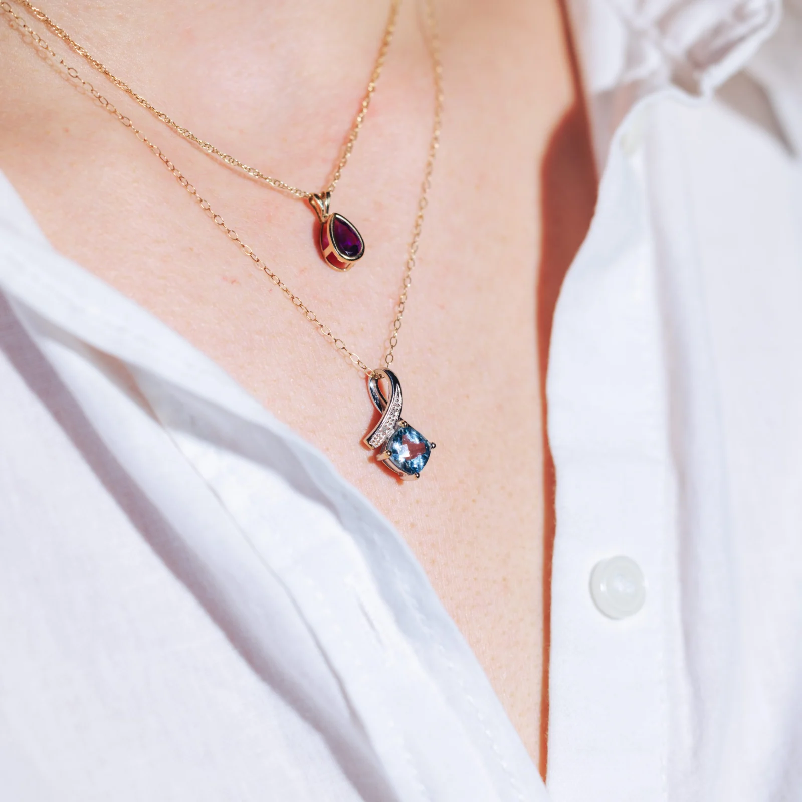 Vintage Topaz & Diamond White Charm - Afbeelding 2